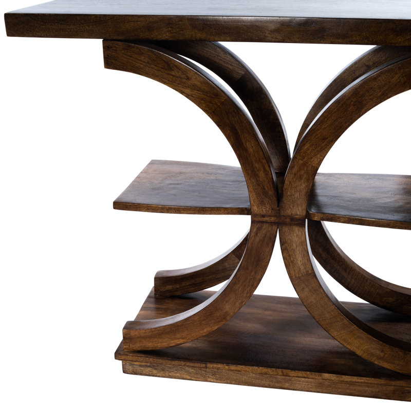 Stowe Rustic Console Table, Dark Brown