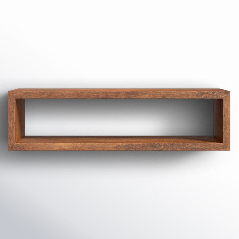 Robin Solid Wood Floating Shelf, Rustic Brown, 8" H x 30" W x 8" D