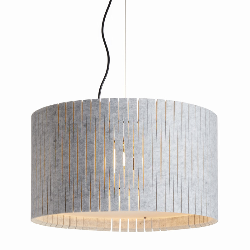 Kerflights D6 Drum Pendant Felt Light Gray, Light Gray