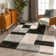 Cobina Geometric Shag Black/Gray Area Rug