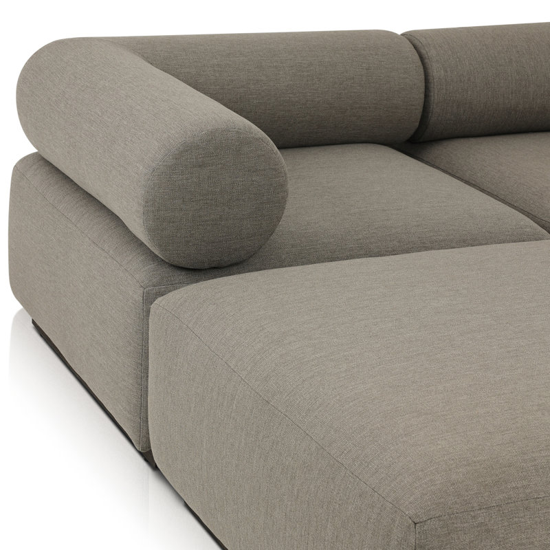 Lenox Modular Chaise Sectional, Brown Polypropylene/Olefin