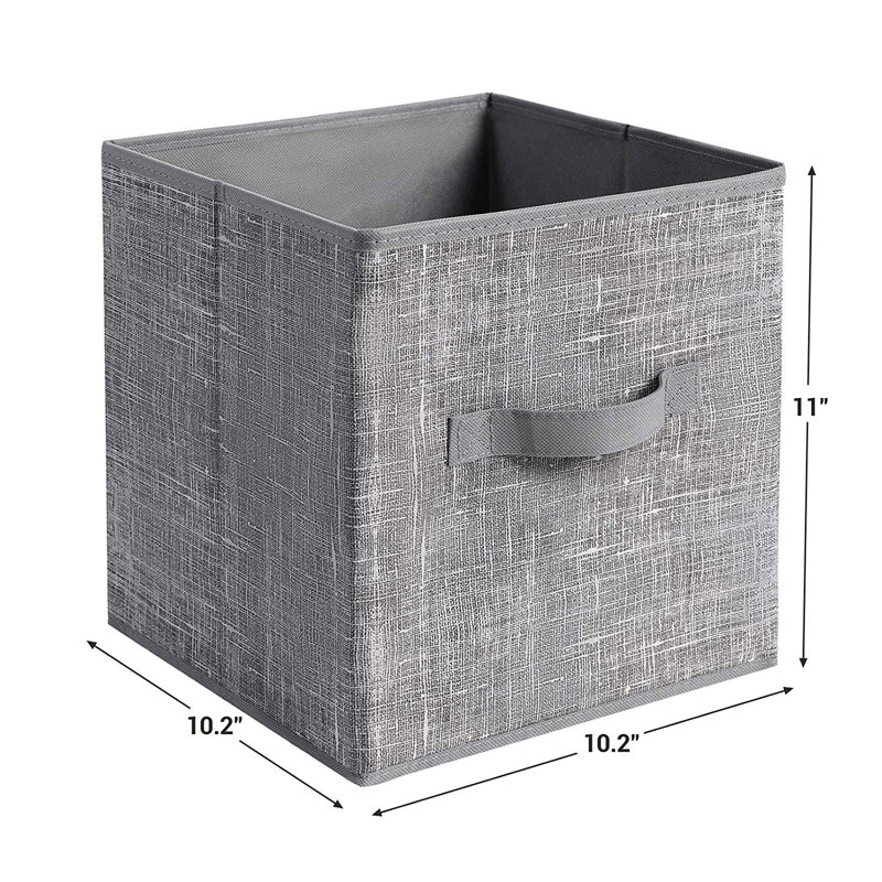 Ensemble de bacs pliables en tissu, Gris chiné