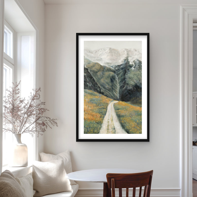 Paysage montagneux - Montagnes contemporaines, reproduction encadrée, H 36 po x l 24 po, Noir