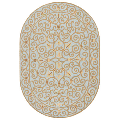 Cher Hand Hooked Wool Pile Oriental Rug