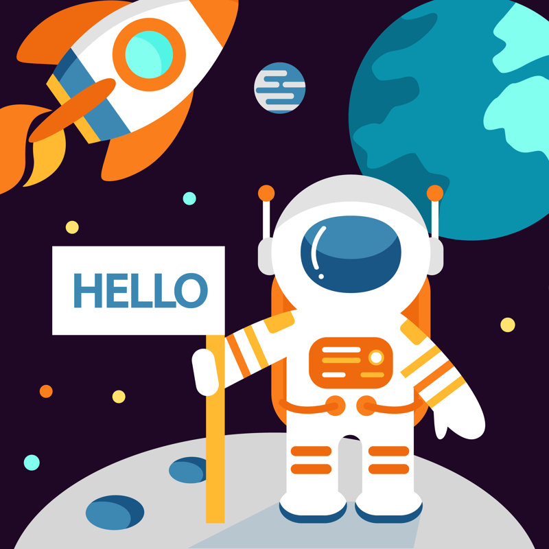 Astronaut by Artrise - Wrapped Canvas Print, 30cm H x 30cm W x 3.8cm D