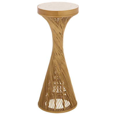 Wilma Wood/Marble Accent Table