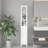 66.92" Freestanding Bathroom Storage Cabinet With Adjustable Shelves - 1 Door Slim For Home, Bathroom, Kitchen, Hallway White Tall Corridor