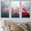 «Pink Sea Whip Elegance I», ensemble d'art mural corail sous l'eau
