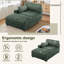 Chaise longue surdimensionnée en flanelle de fourrure de lapin verte avec accoudoirs et coussins Bentura-594240063