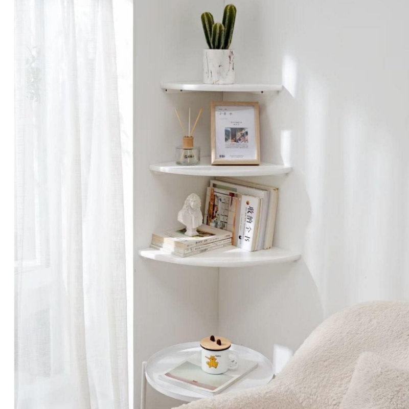 2.5 cm H x 30 cm W Solid Wood Floating Shelf Bookcase