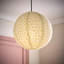 30cm H Fabric Globe Pendant Shade ( Slip-On ) in Cream