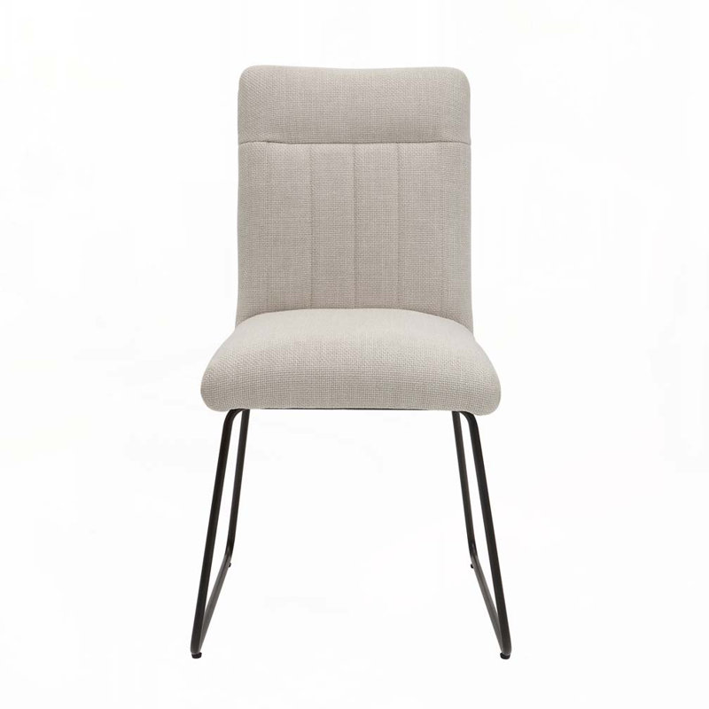 Ensemble de chaises d'appoint rembourrées en tissu de conception moderne 2 pièces, pieds de table en métal