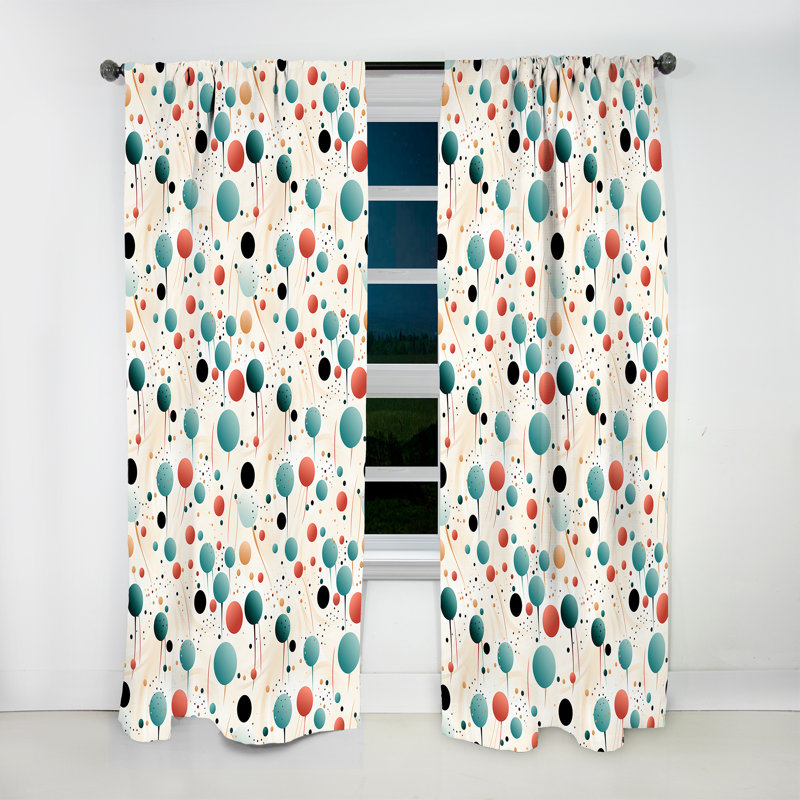 Motif à pois Contemporary Fusion - rideau abstrait - rideau obscurcissant - 1 panneau, L 52 po x L 120 po