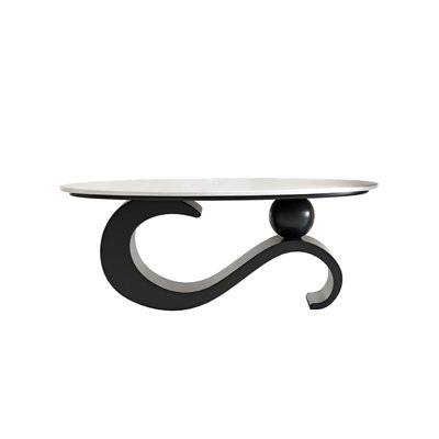 Oval Minimalist Slate Coffee Table