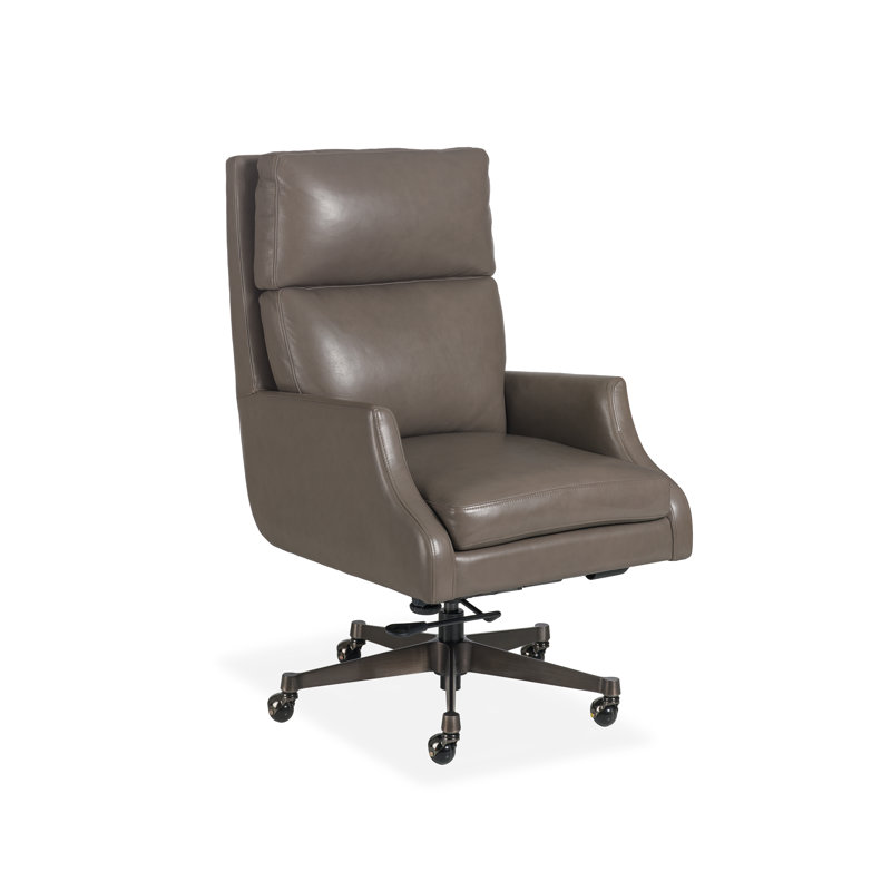 Maitland Smith Upholstery Genuine Leather Executive Chair