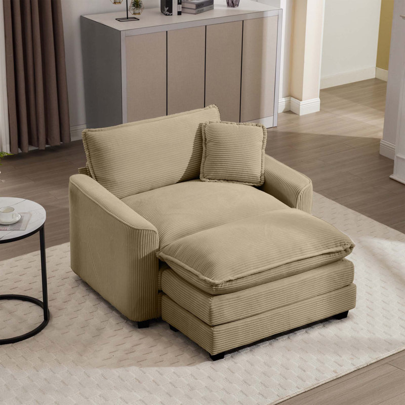 Fauteuil avec repose-pieds 42,25 po, Tanné