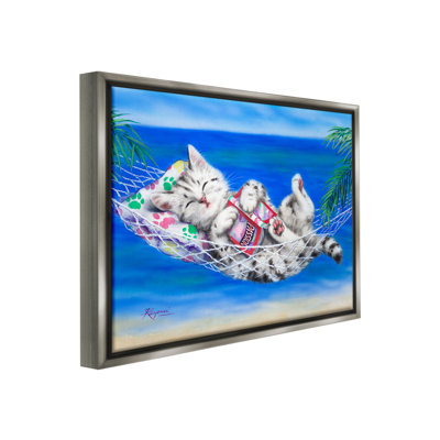 «Kitten Sleeping On Beach Floater Frame» par Kayomi Harai sur toile