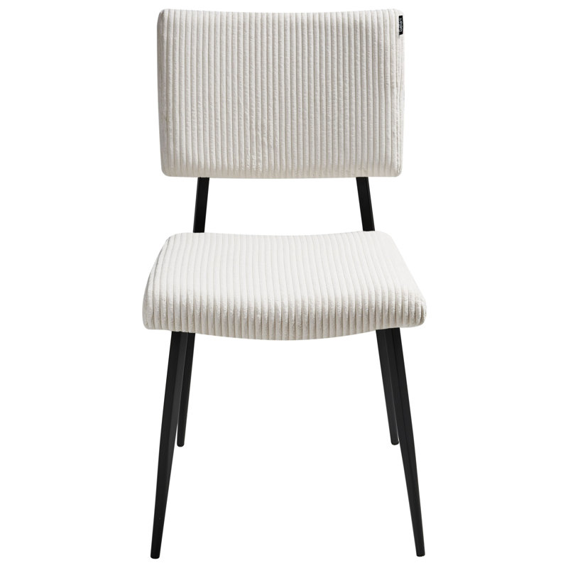 Set of 2 Dining Chairs STURGIS Corduroy, White