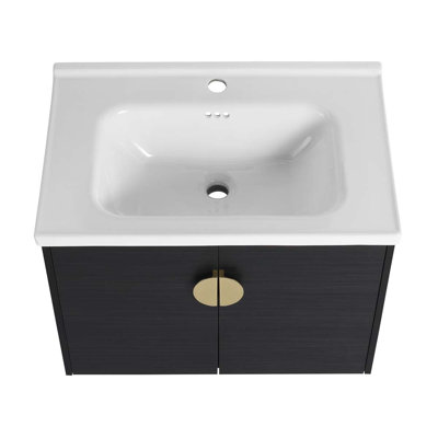 Lyuba 39.81'' Single Bathroom Vanity with Ceramic Top