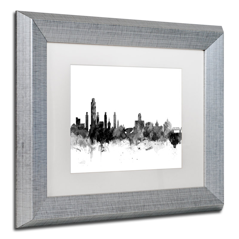 « albany new york horizon », reproduction d’impression encadrée, H 16 po x l 20 po x P 0,5 po, Blanc