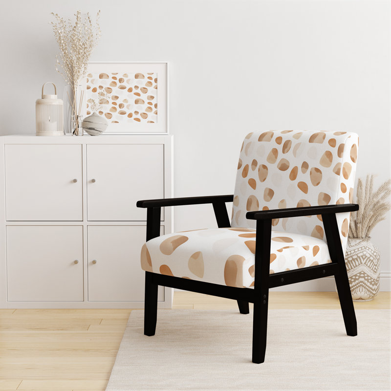 Chaise rembourrée Modern, Accoudoirs carrés noirs