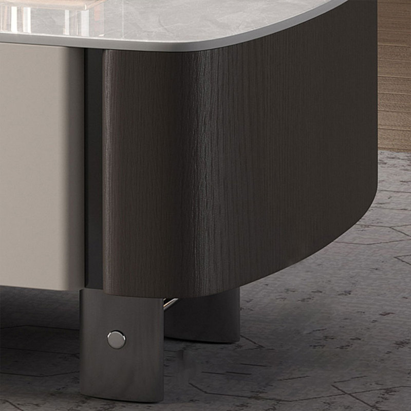 Table basse blanche en acier au carbone