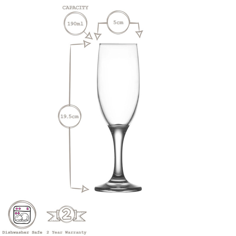 LAV Glass Flute Stemware, 190