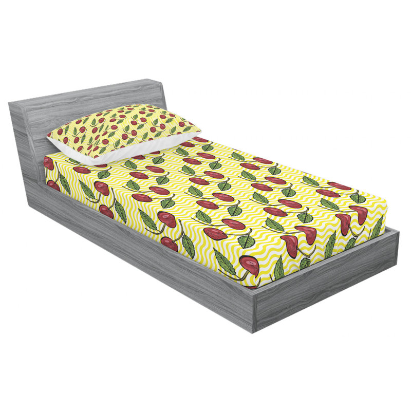 Microfiber Patterned Sheet Set, Twin XL Sheet Set + Fitted Sheet + 1 Pillowcase