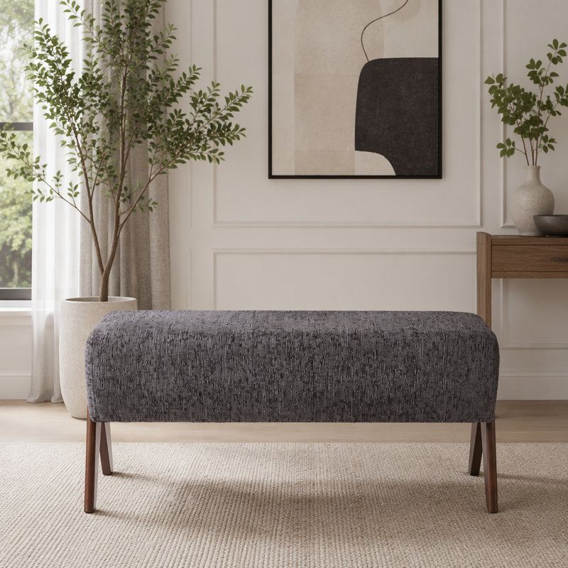 Banc Modern Modern Chenille, crème, Grey