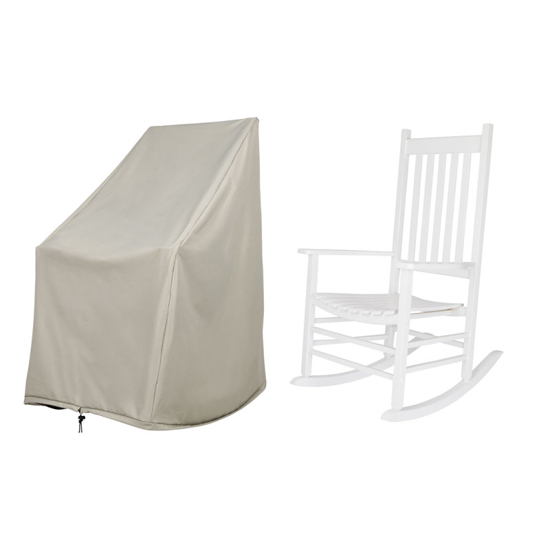 Chaise berçante d'extérieur avec housse de chaise berçante Emjay, Blanc