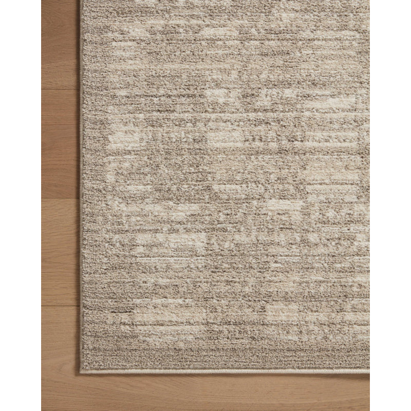 Darby Pebble and Sand Geometric Synthetic Runner Rug