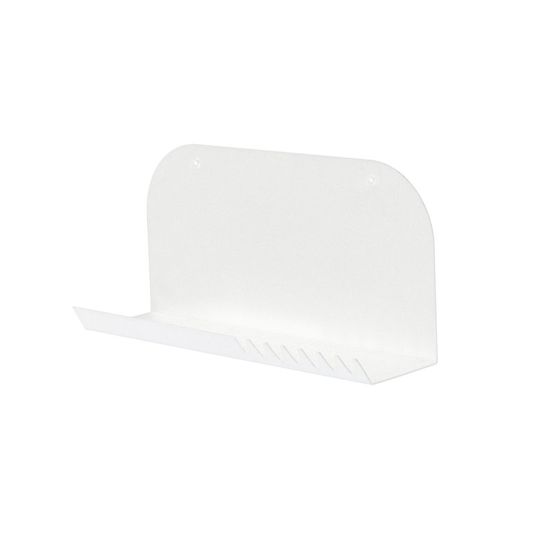 Tablette murale moderne en métal, blanche, 12,2 po x 5,9 po | Cadre 100% métal (épaisseur: 0,05 pouce), finition thermolaquée électrostatique | Solution de rangement élégante et fonctionnelle pour la décoration de la maison et du bureau