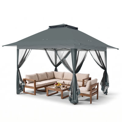 Pop up Patio Gazebo 13 Ft. W x 13 Ft. D Metal Patio