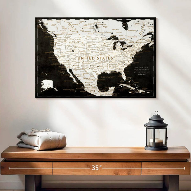 Épinglette personnalisée sur fond noir Ameere USA, H 16 po x l 24 po, Oui