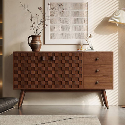 Modern Black Solid Wood Sideboard