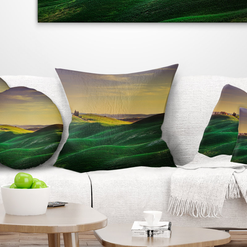 Coussin Green Rolling Hils in Crete Senesi, 16 po x 16 po