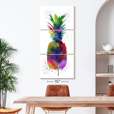 " Color Splash Pineapple " by Naomi Heart 3 - Pieces