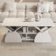 Table basse de coin arrondie avec tablettes ouvertes-60997058