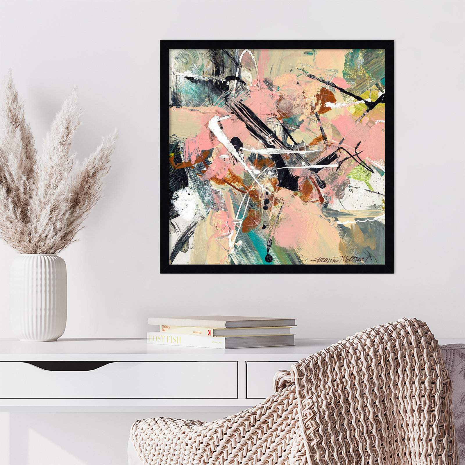 Sutter "Graceful" Print by Suzanne McCourt, 21" H x 21" W, Black