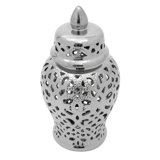 18" Spiral Lattice Temple Jar - Gold