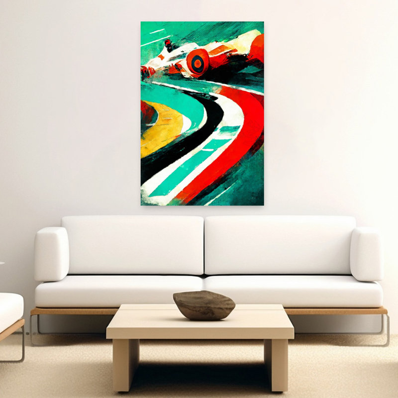 Art mural Vivid Racing Action, 60" H x 40" W