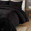 Ensemble de literie luxueux en fausse fourrure, édredon en polyester noir pour maison moderne