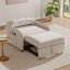 Canapé-lit convertible 3-en-1: causeuse en lin de coton doux, fauteuil-lit, oreiller et poche latérale-1925609784