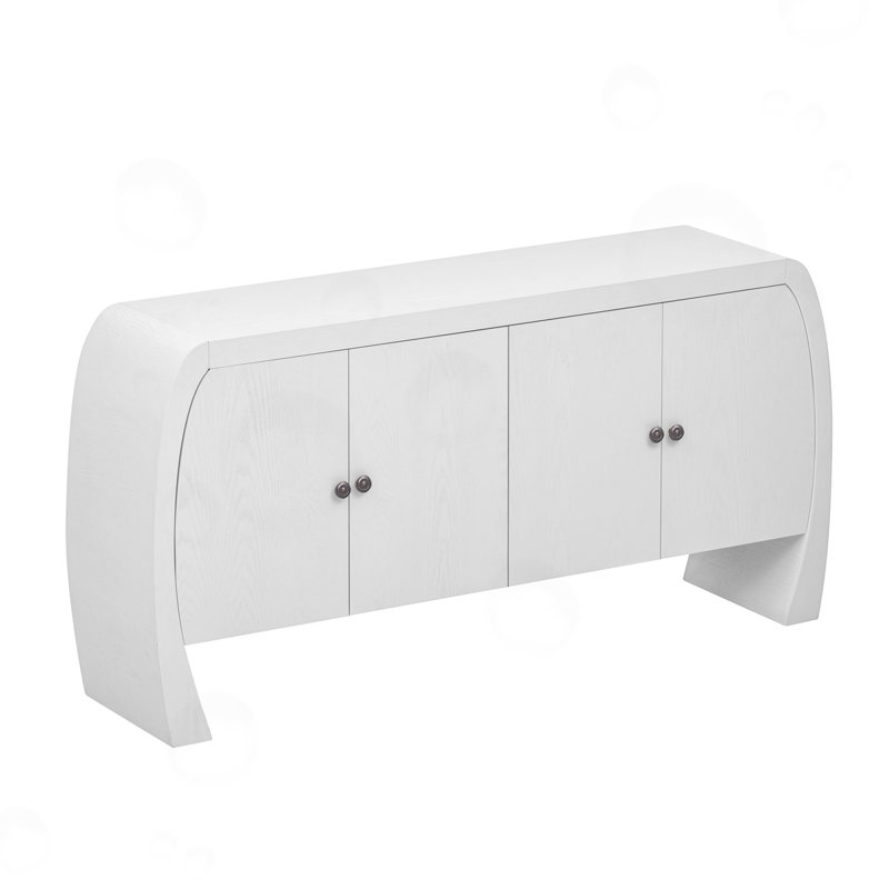 Four-Door Crowley with Curved Leg Design, White