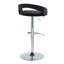 Tabouret de bar réglable en métal chromé et velours noir avec repose-pieds arrondi en T - ensemble de 2-1979030582-1979030589