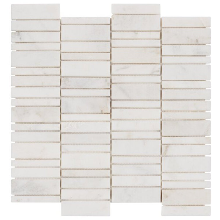 Alaska White Waterfall Polished Marble Mosaic Tile Alaska White Waterfall Polished Marble Mosaic Tile