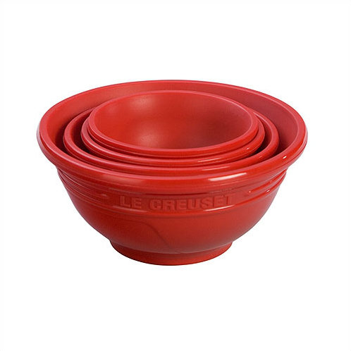 KitchenAid Classic Mixing Bowls, Set of 3, Empire Red & Classic Prep Bowls  with Lids, Set of 4, Empire Red