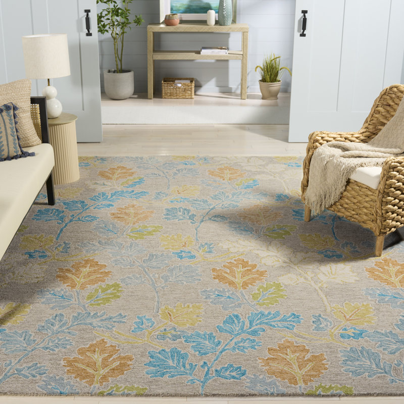 Jardin Hand Tufted Wool;Cotton Floral Indoor Rug, Rectangle 8' x 10'