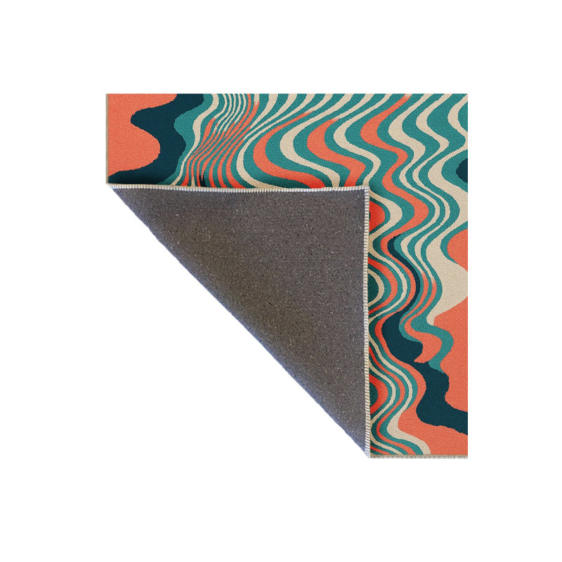 Tapis tissé orange à rayures Mosso, 2'4" x 3'11"
