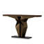 Console Art Deco en noyer noir avec base géométrique en acier inoxydable-1477161096